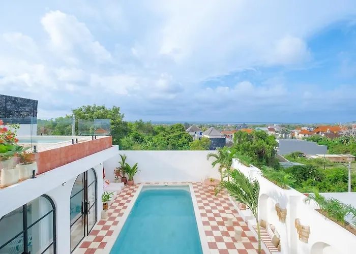 Ocean View 4br Design With Lap Pool & Rooftop Jacuzzi Villa Jimbaran